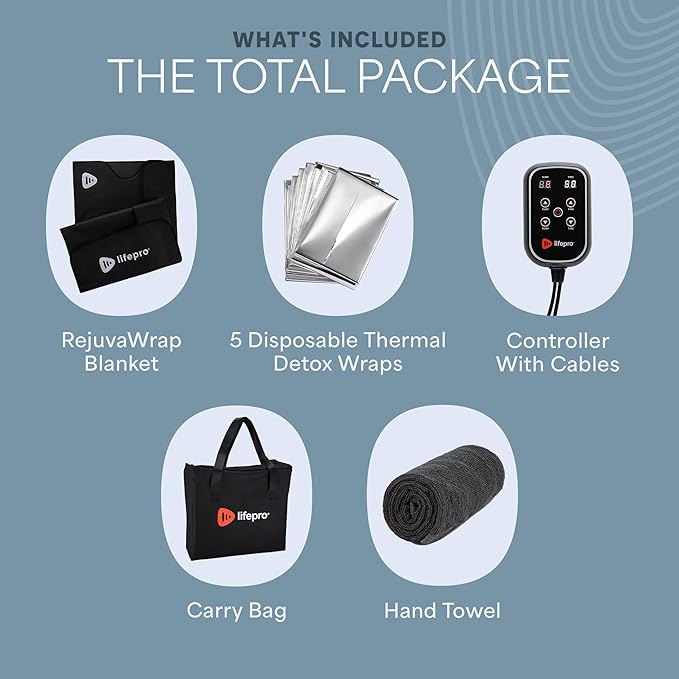 LifePro RejuvaWrap Infrared Sauna Blanket for Detox & Relaxation – Available in 5 Colors & 3 Models – Portable Far Infrared at Home Sauna for Muscle Relief, Circulation & Recovery – 9 Heat Levels-StrideForce Fitness