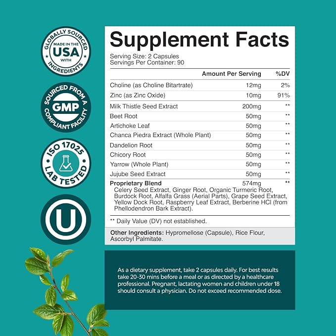 Liver Cleanse Detox & Repair 180 Capsules - Herbal Liver Support Milk Thistle Supplement - Silymarin Milk Thistle Supplements with Dandelion Root, Choline, Beetroot & Artichoke Extract-StrideForce Fitness