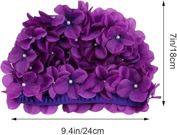WINOMO Fashionable Swim Cap Floral Petal Stylish Swimming Hat Bathing Caps Size L for Women-StrideForce Fitness