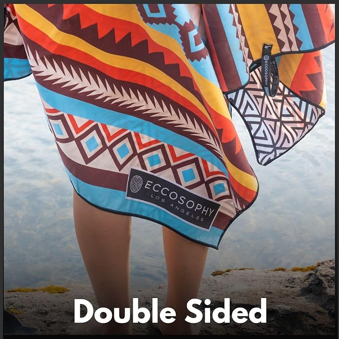 ECCOSOPHY Microfiber Beach Towel - Sand Free Towels are Quick Dry, Light Weight, Super Absorbent - Perfect Pool, Travel, Cruise, Camping Essentials - Oversized Extra Large for Adults 71x35 in-StrideForce Fitness