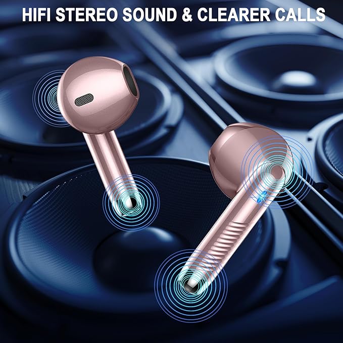 Wireless Earbuds, Bluetooth 5.4 Ear Buds LED Power Display Headphones Bass Stereo, Bluetooth Earbuds in-Ear Noise Cancelling Mic, 40H Playback Mini Case IP7 Waterproof Sports Earphones for Android iOS-StrideForce Fitness