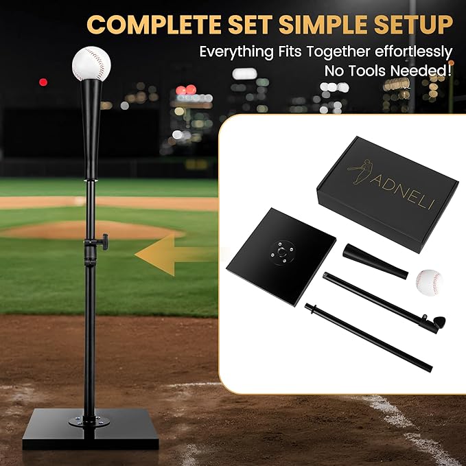 T-Ball Set with Baseball for Adults and Kids Softball Tees for Hitting T Ball Batting Tee Teeball Tee Batting Tees for Softball Batting Tees for Softball Tee Ball Set-StrideForce Fitness