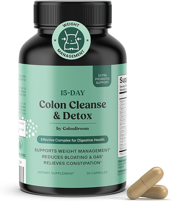 ColonBroom 15 Day Colon Cleanse & Detox Cleanse for Weight Loss with Probiotics & Magnesium to Support Digestion, Reduce Bloating & Boost Metabolism - Gentle & Effective Gut Detox for Women-StrideForce Fitness