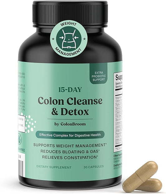ColonBroom 15 Day Colon Cleanse & Detox Cleanse for Weight Loss with Probiotics & Magnesium to Support Digestion, Reduce Bloating & Boost Metabolism - Gentle & Effective Gut Detox for Women-StrideForce Fitness