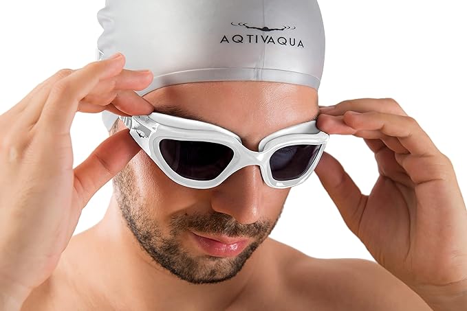 AqtivAqua Swimming Goggles, DX Wide View Swim Goggles for Adult Men Women, Anti Fog No Leaking-StrideForce Fitness