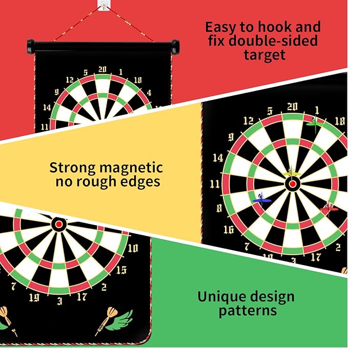 Magnetic Dart Board Games for Kids with 12 Darts Outdoor Toys for Boys Age 8-13 Cool Stuff for Boys Gifts Ideas for Teenage Boys Girls Age 8 9 10 11 12 13 14 15 16 Game Room Decor-StrideForce Fitness