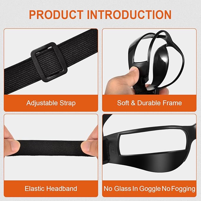 7 Pack of Basketball Dribbling Goggles，Basketball training,Aid Training Equipment for Improving Court Vision，Adjustable Basketball Sports Training Glasses，Improves ball handling-StrideForce Fitness