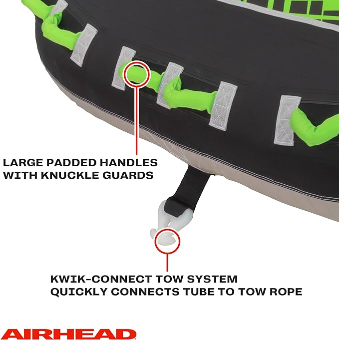 Airhead G-Force Inflatable Towable Tube | 2-4 Rider Models | Dual Tow Points | Full Nylon Cover | Kwik-Connect | Patented Speed Valve | Boat Tubes and Towables-StrideForce Fitness