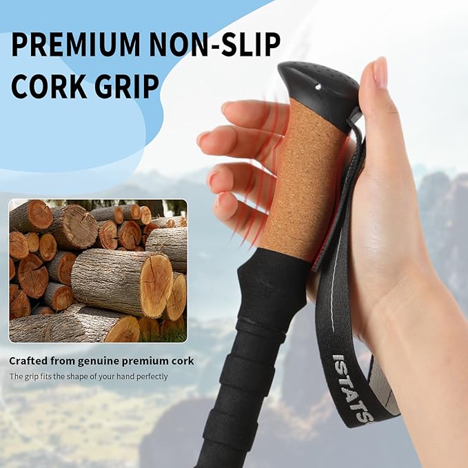 Portable Foldable Hiking Poles, 7075 Aluminum Adjustable Walking Sticks with Quick - Lock, Ideal for Hiking, Camping, and Mountain Trips 2pc Trekking Poles-StrideForce Fitness