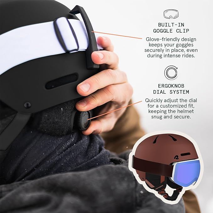 Retrospec Comstock Ski Helmet - Snowboard Helmet for Adults & Youth - Adjustable Fit Snow Helmet with Protective Shell and Breathable Vents for Men, Women, Boys & Girls-StrideForce Fitness