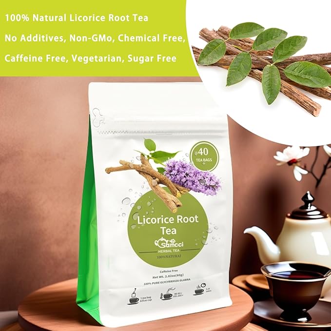 Samcci - Licorice Root Tea, Premium 40 Licorice Root Tea Bags -Natural Sweet - Non-GMO - Naturally Caffeine-free - Soothes Digestion & Promote Respiratory Health-StrideForce Fitness