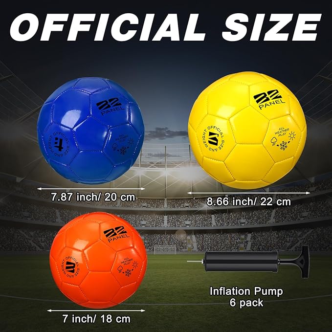 Deflated Soccer Balls with Pump Bulk Outdoor and Indoor Training Practice Soccer Ball Machine Stitched for Sports Birthday Gift Party Supplies-StrideForce Fitness