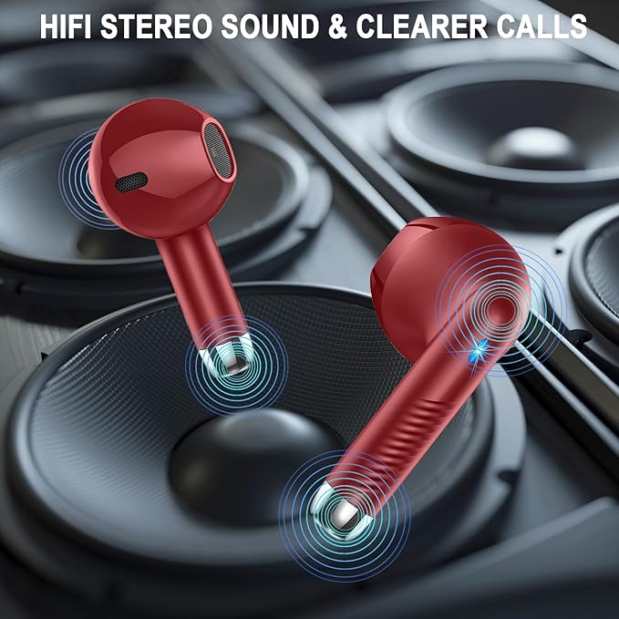 Wireless Earbuds, Bluetooth 5.4 Headphones LED Power Display Ear Buds Bass Stereo, Bluetooth Earbuds in-Ear Noise Cancelling Mic, 40H Playback Mini Case IP7 Waterproof Sports Earphones for Android iOS-StrideForce Fitness