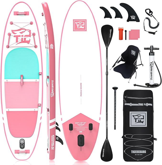 Inflatable Paddle Board with Premium SUP Board Accessories, Allround Paddle Boards for Adults/Kids,Stand Up Paddle Board Defender Collection-StrideForce Fitness