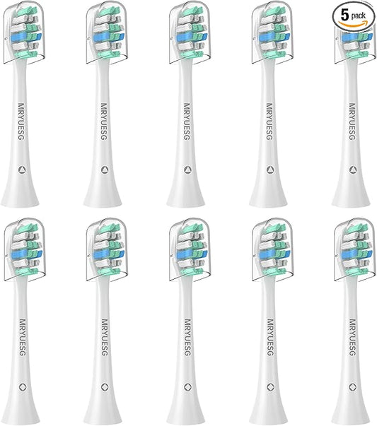 MRYUESG Replacement Toothbrush Heads for Philips Sonicare Replacement Heads, 10 Pack, Electric Tooth-Brush Head Compatible with Phillips, White-Blue