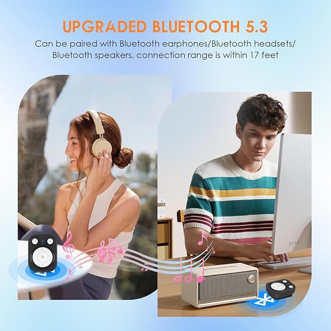 Clip MP3 Player: Bluetooth 5.3, Earphones Included, 15 Hours Battery Mini Music Player, 1000+ Songs Storage, No Phone Needed, Portable Music Players for Sports, Reading, Learning (64GB-Black)-StrideForce Fitness