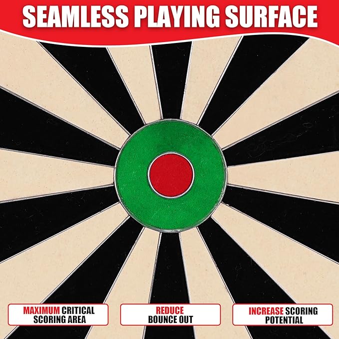 WIN.MAX Dart Board - Bristle Steel Tip Dartboard Dart Boards for Adults Bristle Steel Tip Dartboard Set with 12 Darts Metal Tip-StrideForce Fitness