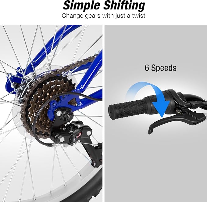 WEIZE Kids Mountain Bike, 20 inch Kids' Bicycles for 6-11 Years Old Boys Girls with Dual Full Suspension, 6 Speeds Drivetrain, High-Carbon Steel Frame, Ideal for Young Riders and Adventurers-StrideForce Fitness