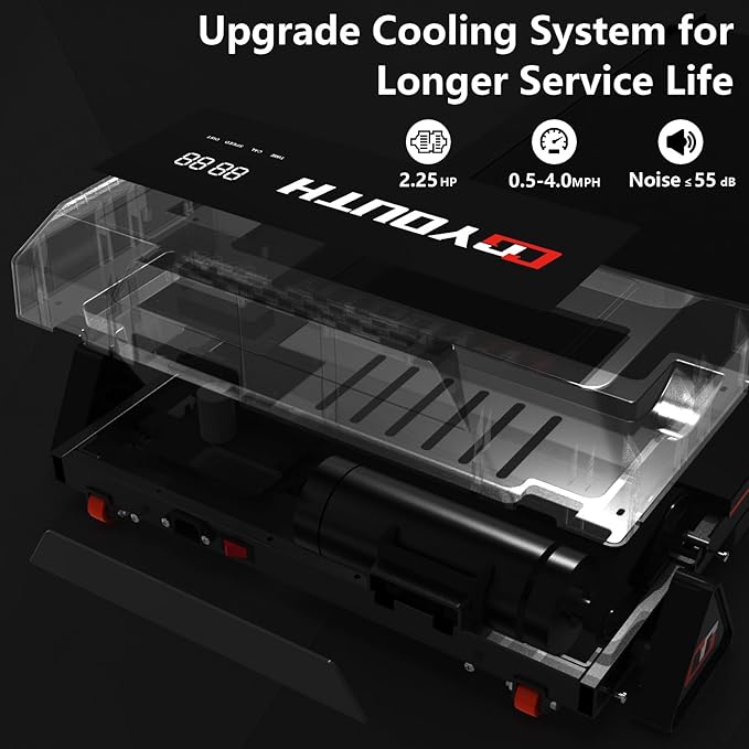 GOYOUTH 2 in 1 Under Desk Electric Treadmill Motorized Exercise Machine with Wireless Speaker, Remote Control and LED Display, Walking Jogging Machine for Home/Office Use-StrideForce Fitness