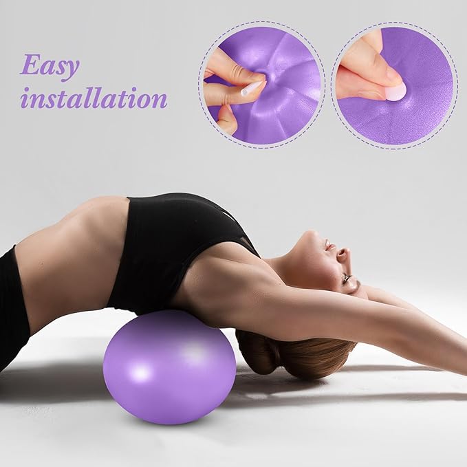 Aoriher 10 Pieces 9 Inch Exercise Pilates Ball Yoga Therapy Core Ball for Yoga Stability Barre Training Stretching Physical Posture Training Gym-StrideForce Fitness