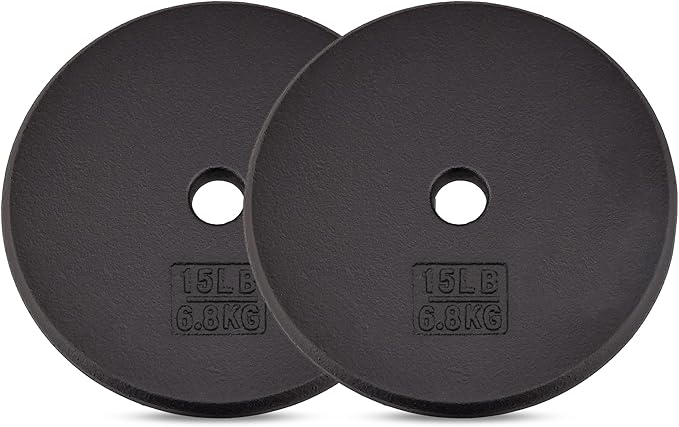 Yes4All Standard 1" Cast Iron Weight Plate - Ideal for Strength Training - Multiple Weight: 5LB to 25LB (Single & Set of 4)-StrideForce Fitness