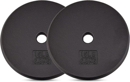 Yes4All Standard 1" Cast Iron Weight Plate - Ideal for Strength Training - Multiple Weight: 5LB to 25LB (Single & Set of 4)-StrideForce Fitness