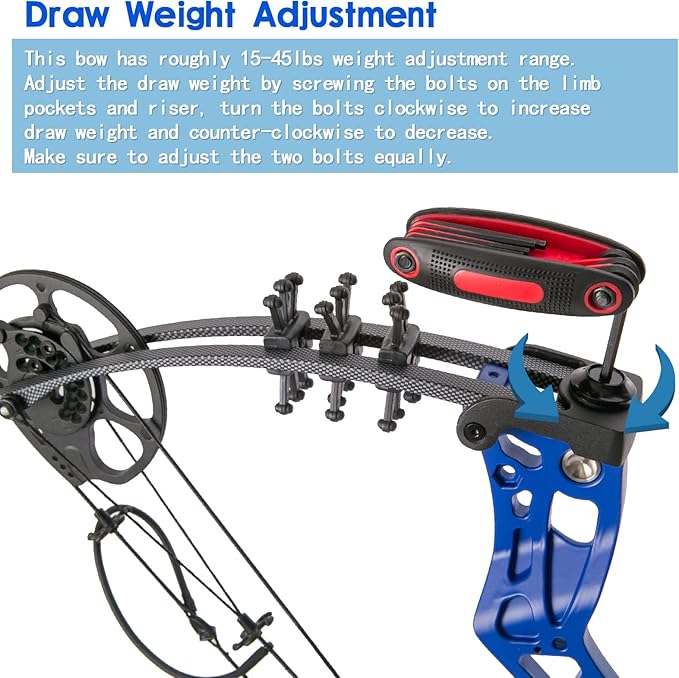 Youth Compound Bow Set 15-45 Lbs for Teens and Beginner, Package with Archery Hunting Equipment, Max Speed 260fps, Adjustable, Right Hand-StrideForce Fitness