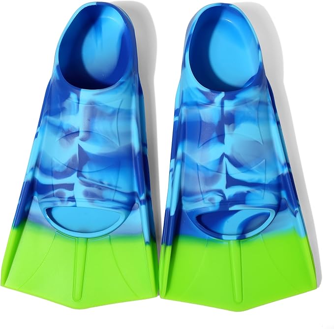 Kids Swim Fins,Short Comfortable Flippers for Lap Swimming and Training for Child,Girls,Boys,Beginners-StrideForce Fitness