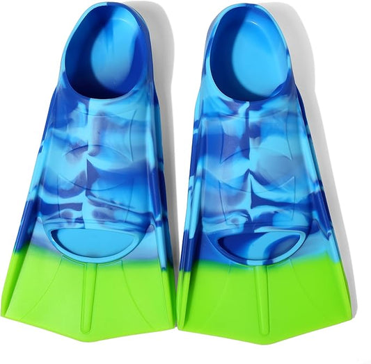Kids Swim Fins,Short Comfortable Flippers for Lap Swimming and Training for Child,Girls,Boys,Beginners-StrideForce Fitness