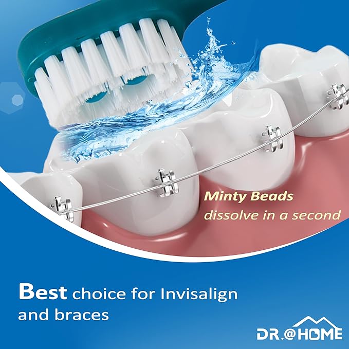 Disposable Travel Toothbrush on The go, Oral Care Set, Prepasted Mini Toothbrush 5 in 1 (Mint Paste+ Soft Bristles+Flosser+Pick+Tongue Scraper) | Individually Wrapped (48 Count - 2 Pack)