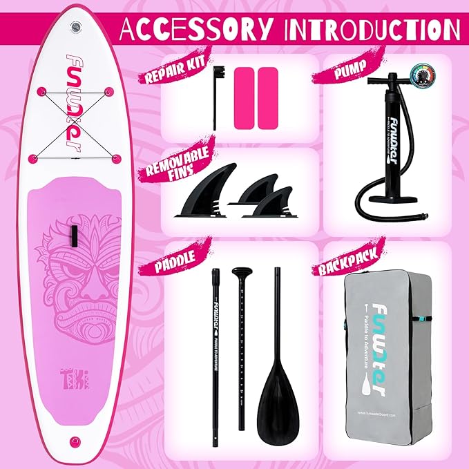 FunWater Inflatable Ultra-Light Stand Up Paddle Board for All Skill Levels with Premium SUP Paddleboard Accessories,Non-Slip Comfort Deck for Youth & Adults-StrideForce Fitness