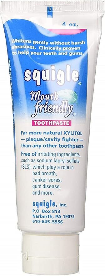 Squigle Enamel Saver Toothpaste (Canker Sore Prevention & Treatment) Prevents Cavities, Perioral Dermatitis, Bad Breath, Chapped Lips - 2 Pack