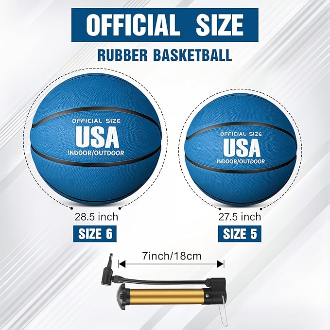 Libima 24 Pcs Rubber Basketballs Bulk with Pump Official Size Multicolor Basket Balls Youth Streetballs Set for Adult Boys Girls Gifts Indoor Outdoor Training Practice-StrideForce Fitness