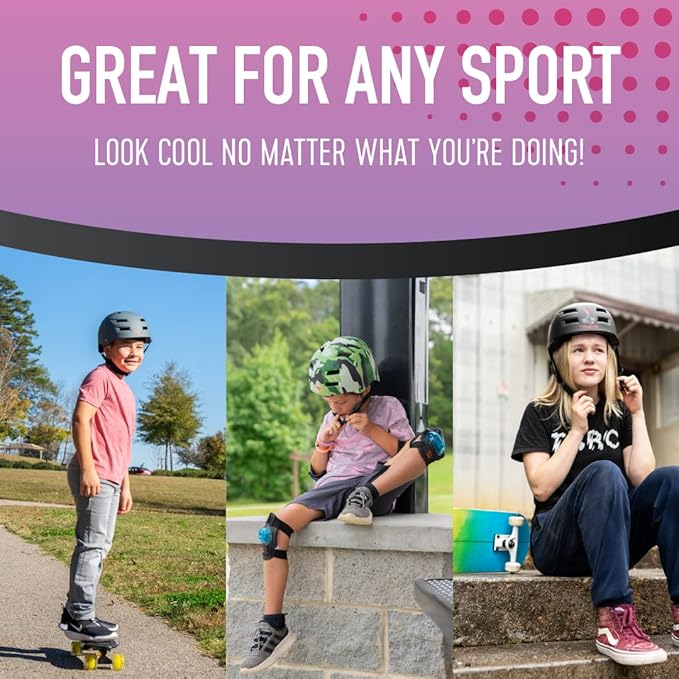 Flybar Bike Helmet- Multi Sport Dual Certified Adjustable Dial, Lightweight Skateboard Helmet, Roller Skating, Pogo, Electric Scooter, Snowboard, Boys and Girls Kids- Adults Helmets-StrideForce Fitness