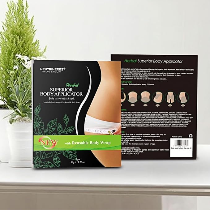 Neutriherbs Body Applicator with Wrap, Effective Nature Formula to Shape, Tone, Firm Body, Works for Belly, Stomach,Legs,Arms,Buttocks (5pcs)-StrideForce Fitness