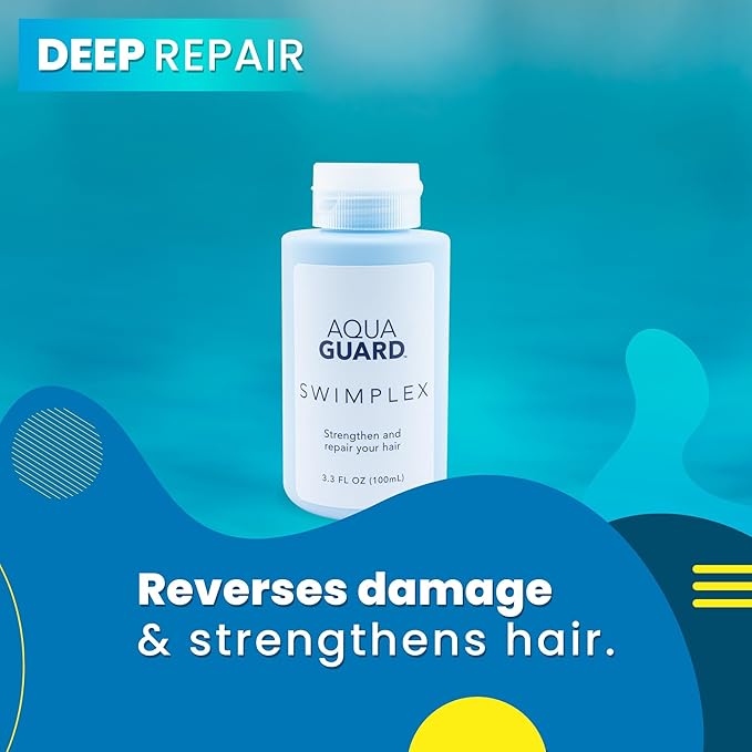 AQUA GUARD Swim Hair Rescue Bundle | Pre-Swim Protection & Post-Swim Repair Kit | Includes Hair Defense, Shampoo, Conditioner, Detangler, Hair Mask & SPF Skin Defense | Chlorine Care For Swimmers-StrideForce Fitness