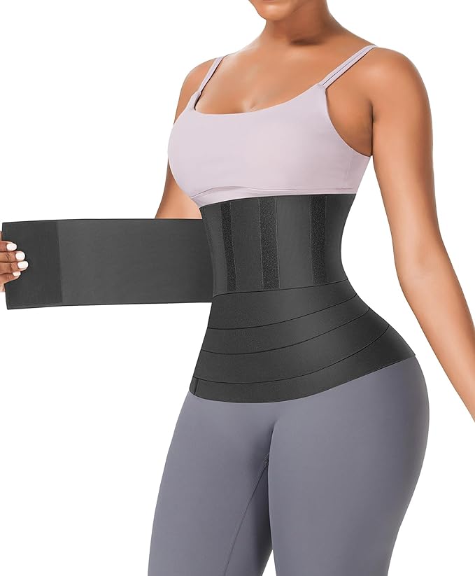 FeelinGirl Waist Trainer for Women Trimmer Belt Waist Cincher Tummy Wrap Plus Size Snatch Me Up Bandage Body Shaper-StrideForce Fitness