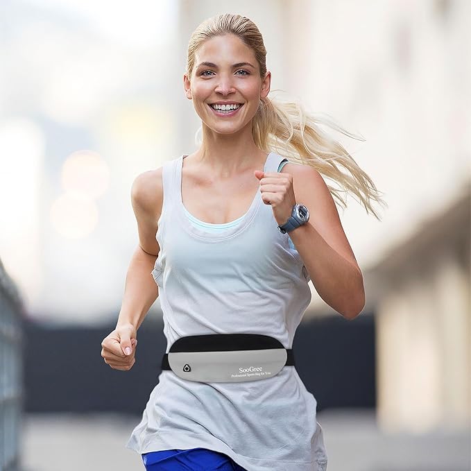 Slim Fanny Packs for Women Men,Waterproof Waist Pack with Reflective Strip Adjustable Strap,Running Belt for Sports Workout Cycling Hiking, Casual Hands-Free Wallets Phone Bag (Style 2)-StrideForce Fitness