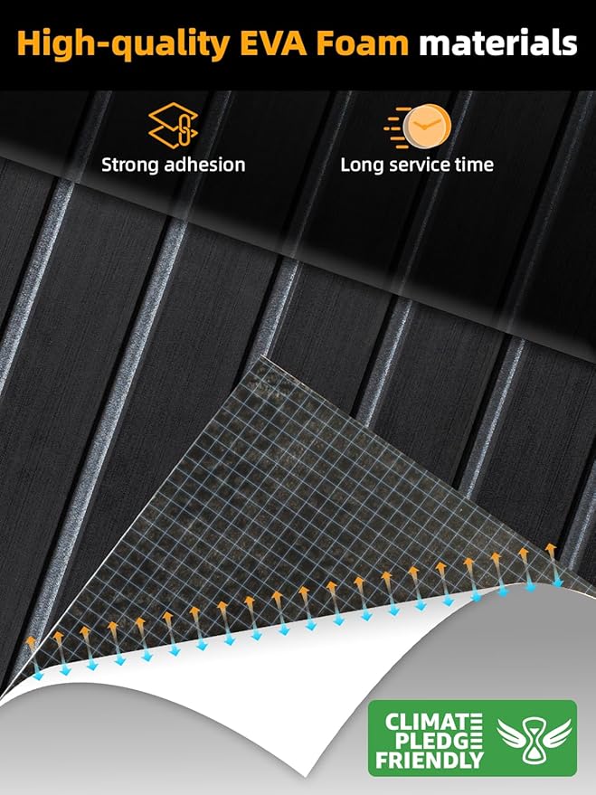 FOCEAN Boat Flooring EVA Foam Boat Decking Faux Teak Marine Flooring Boat Mat Boat Carpet Sheet for Motorboat RV Yacht Kayak Surfboard, 94.5"x 47.2"/35.4"/23.6"/15.7"-StrideForce Fitness