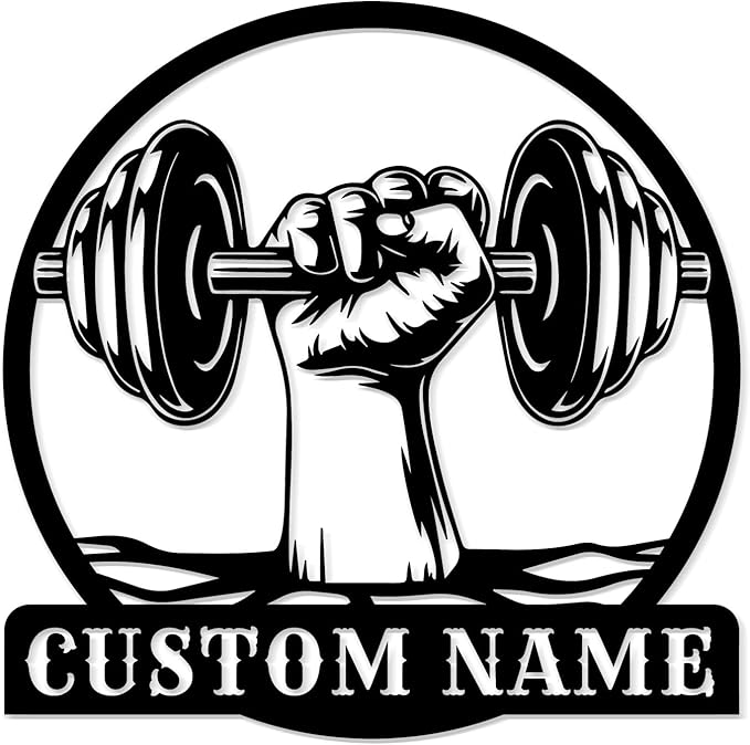 Customized Metal Gym Name Sign, Personalized Sports Room Wall Art,Metal Gym Sign,Unique Fitness Wall Sign, Gym Lovers Unique Gift, Gym Wall Art,Training Center Sign (Style-15)-StrideForce Fitness