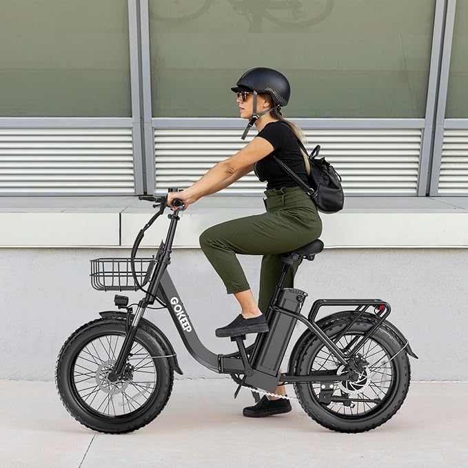 Electric Bike for Adults 20" Fat Tire,750W Motor 52V 13AH Removable Battery Max Range 35 Miles,28MPH,Folding EBike with Shimano 7 Speed and Adjustable Seat for Commute Mountain Snow-StrideForce Fitness