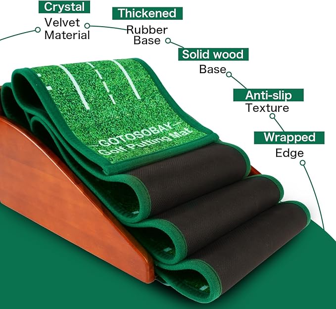 Putting Green Indoor,Golf Putting mat with Auto Ball Return – Premium Golf Putting Mat for Home, Office, or Outdoors – Perfect Golf Gift for Men & Women, Practice Anywhere-StrideForce Fitness