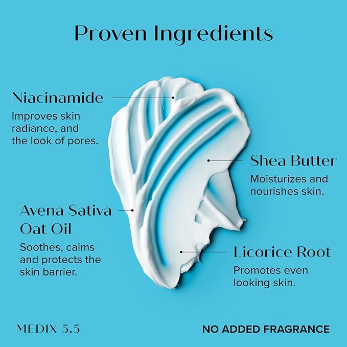 MEDIX Fragrance Free Niacinamide Face Moisturizer + Shea Butter Cream For Face & Body Lotion | Anti Aging Skin Care Firming Cream For Wrinkles, Dark Spots, Large Pores, 15 Fl Oz-StrideForce Fitness
