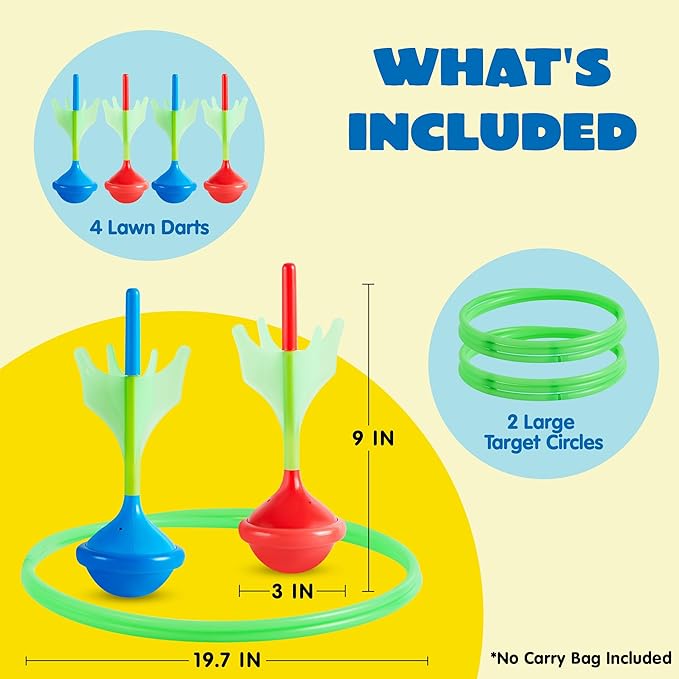 JOYIN Lawn Darts Game Set for Kids and Adults - Glow in The Dark Outdoor Lawn Games for Adults and Family, Soft Tip Darts Set for Kids Camping, Outside Yard-StrideForce Fitness