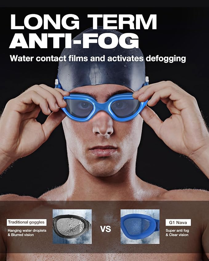 ZIONOR G1 Nava Super Anti-Fog Unisex Swim Goggles Mirror/Bright Smoke Lens-StrideForce Fitness