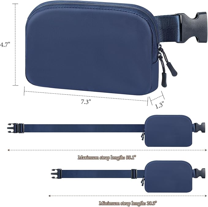 MoKo Fanny Packs for Women Men, Fashion Running Waist Packs, Crossbody Mini Bag Fanny Pack Belt Bag with Adjustable Strap for Running Outdoors Workout Travel Hiking Cycling-StrideForce Fitness