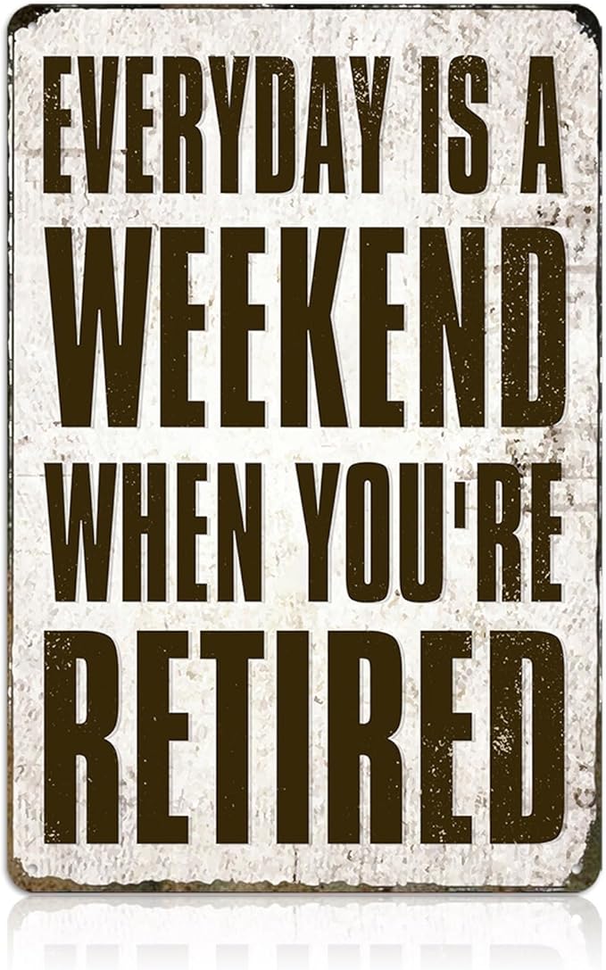 Funny Retirement Sign, Retired Gifts for Men - Happy Retirement Party Decorations for Women, Vintage Retirees Patio Metal Tin Signs Yard Door Frame Decor 8x12 Inch-StrideForce Fitness