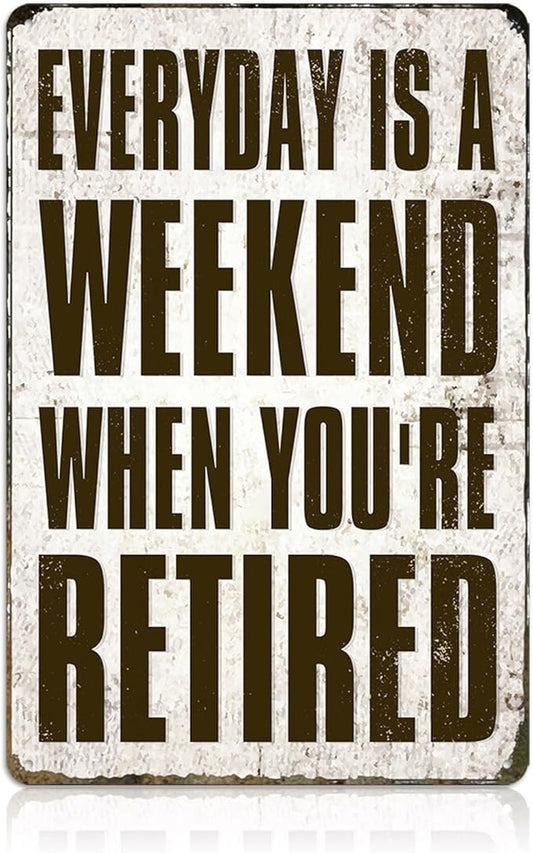 Funny Retirement Sign, Retired Gifts for Men - Happy Retirement Party Decorations for Women, Vintage Retirees Patio Metal Tin Signs Yard Door Frame Decor 8x12 Inch-StrideForce Fitness