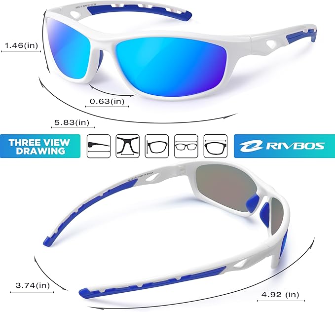 RIVBOS Sunglasses for Men Women Polarized UV Protection Sports Fishing Driving Shades Cycling RB833-StrideForce Fitness
