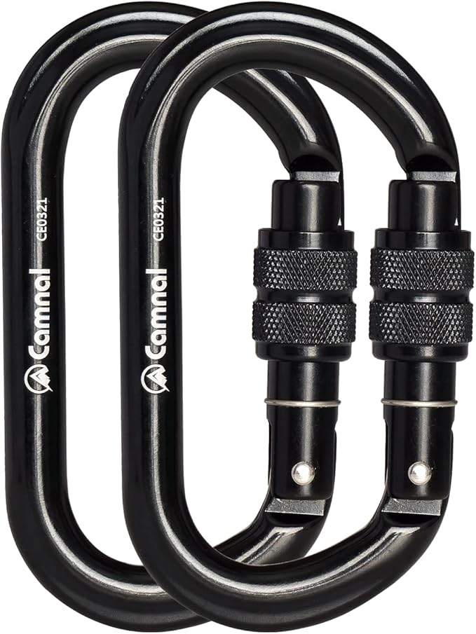 Heavy Duty Carabiner, 25kn(About 5620 lbs) Oval Carabiner Clip O-Shape Rock Climbing Carabiner Lightweight Caribeener for Climbing, Mountaineer, Aerial Work-StrideForce Fitness